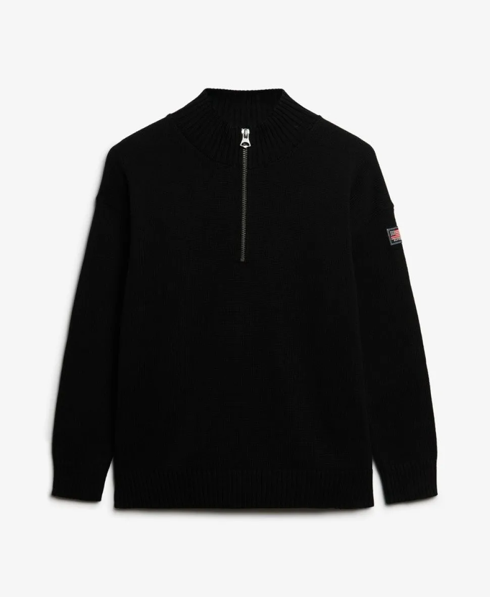 Slouchy Knitted Half Zip