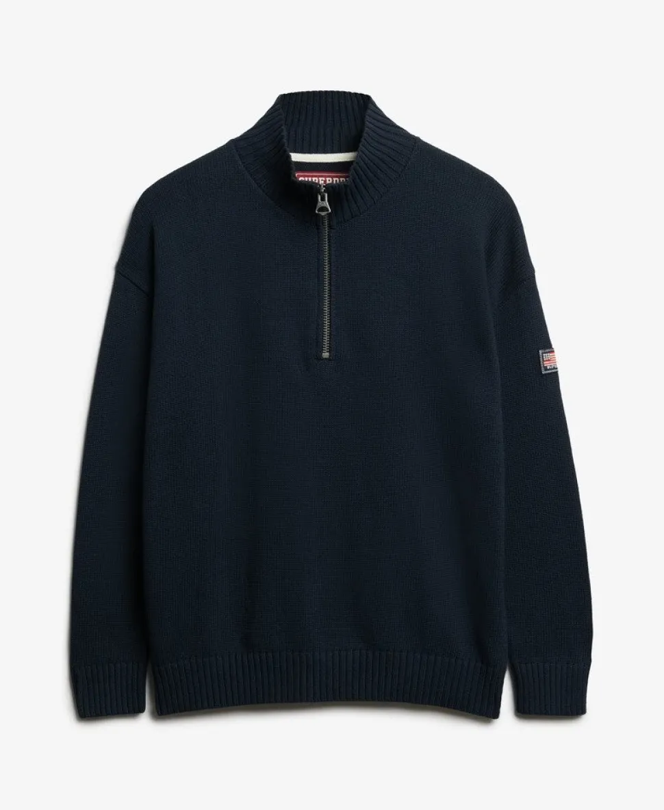 Slouchy Knitted Half Zip
