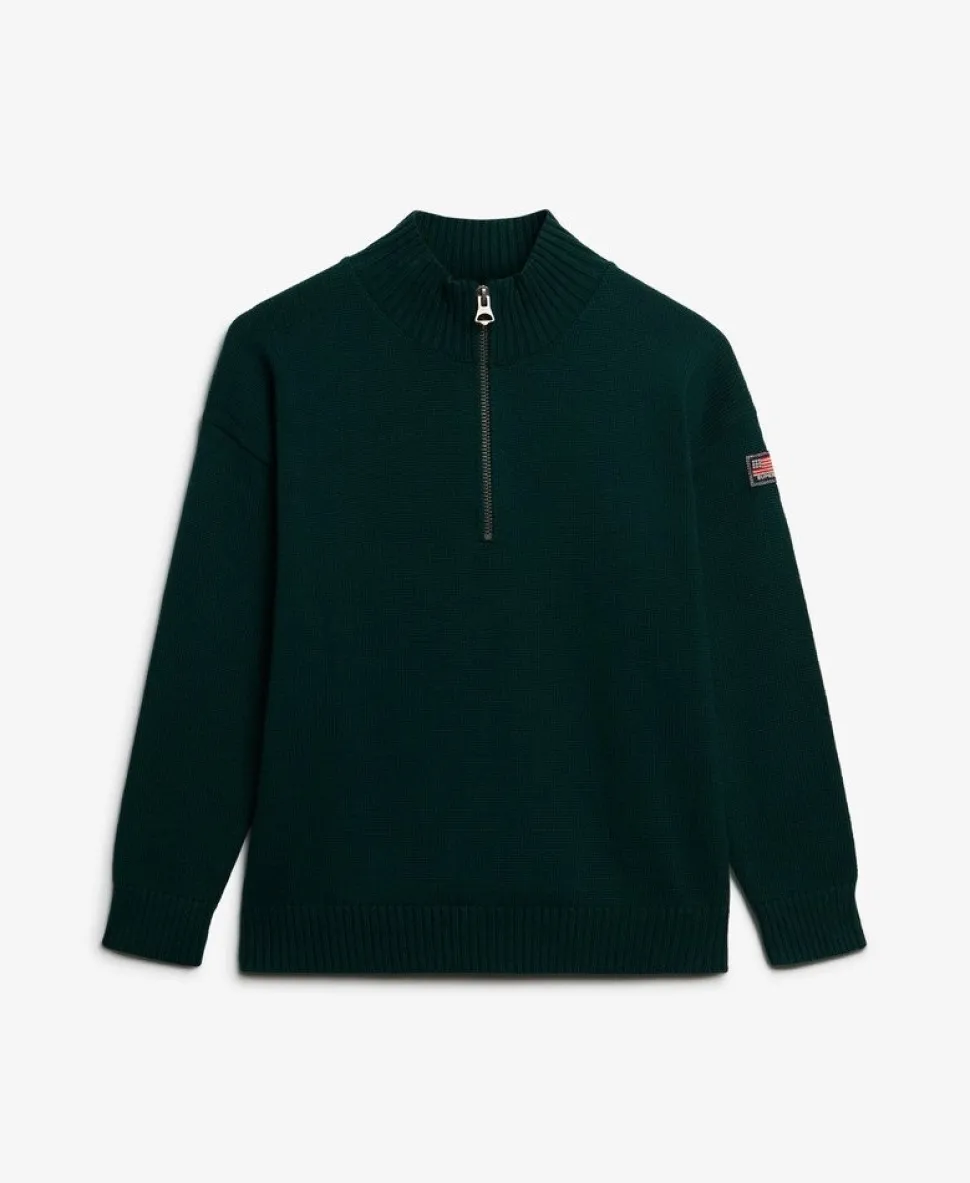 Slouchy Knitted Half Zip
