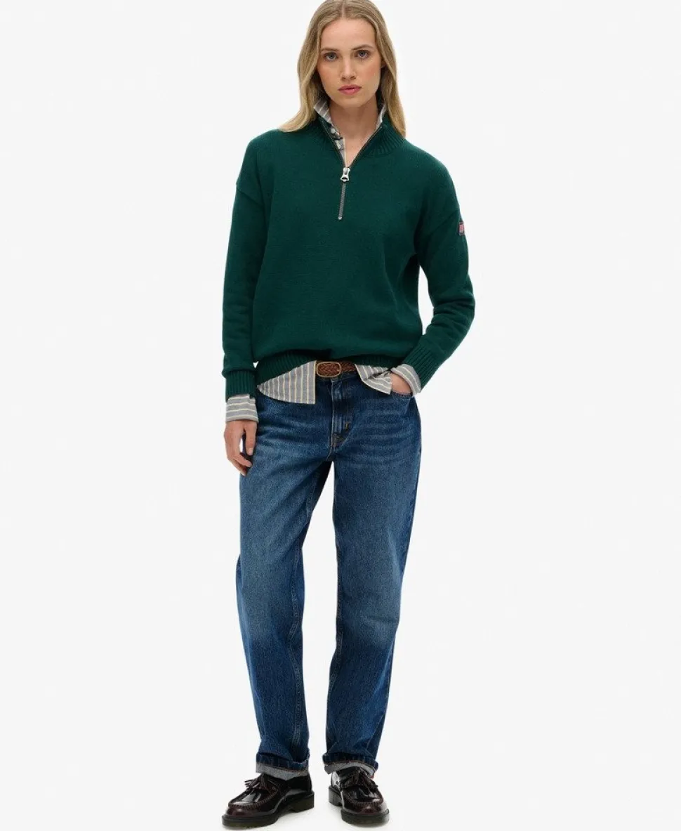 Slouchy Knitted Half Zip