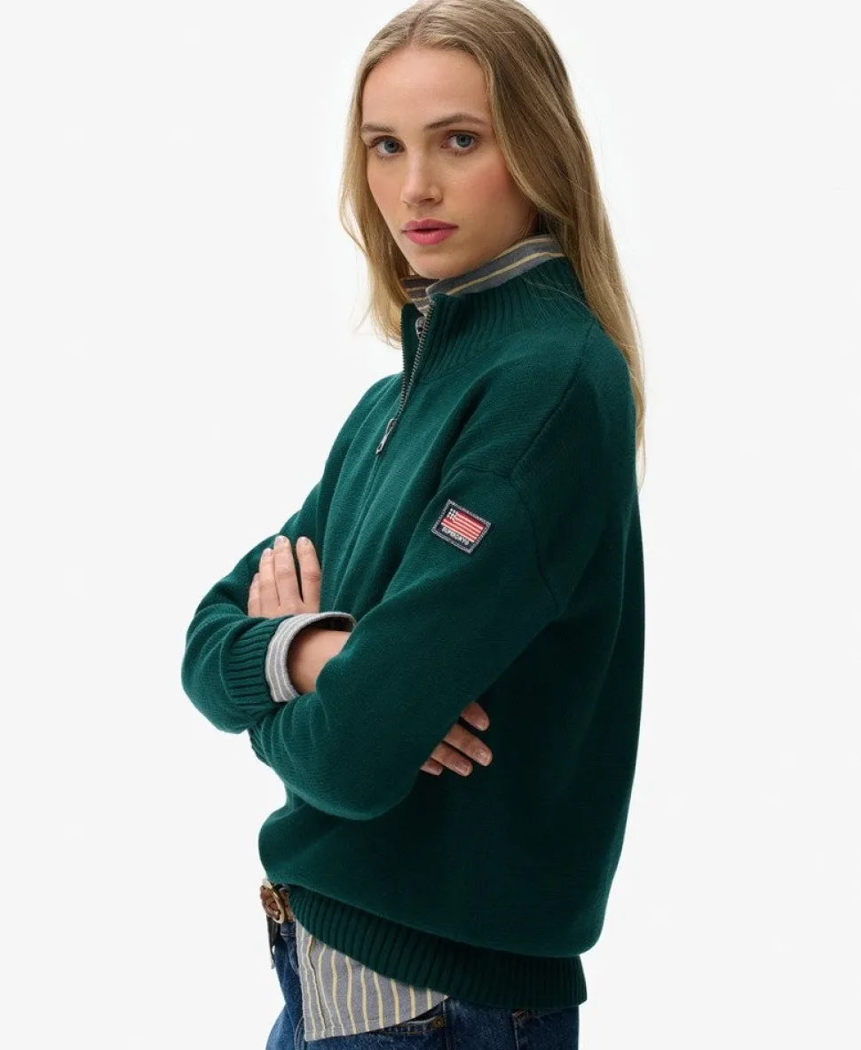 Slouchy Knitted Half Zip