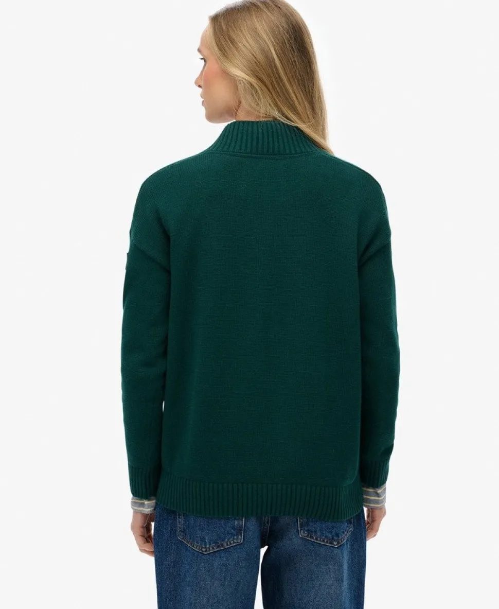 Slouchy Knitted Half Zip