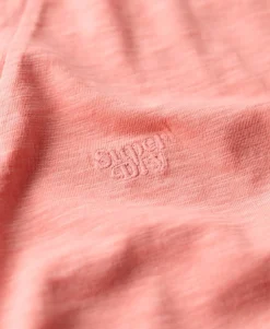Slub Embroidered V-Neck T-Shirt