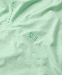 Slub Embroidered V-Neck T-Shirt
