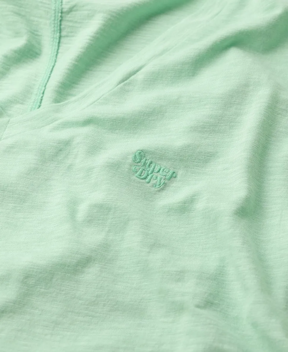 Slub Embroidered V-Neck T-Shirt