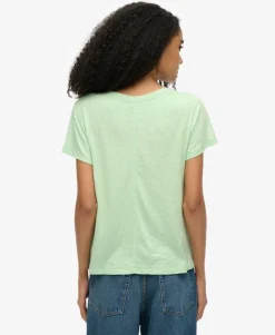 Slub Embroidered V-Neck T-Shirt