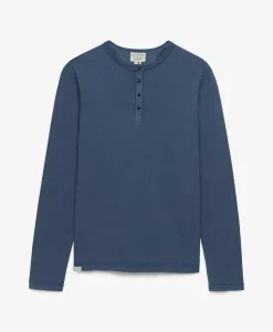Slub Long Sleeve Jersey Henley Top