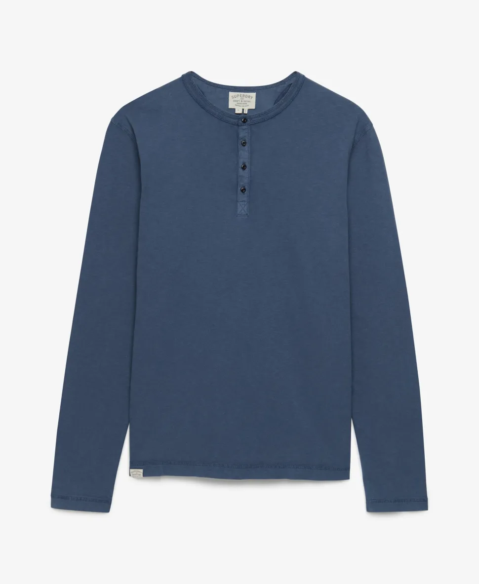 Slub Long Sleeve Jersey Henley Top