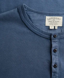 Slub Long Sleeve Jersey Henley Top