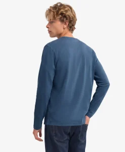 Slub Long Sleeve Jersey Henley Top
