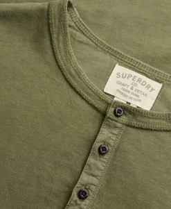 Slub Long Sleeve Jersey Henley Top