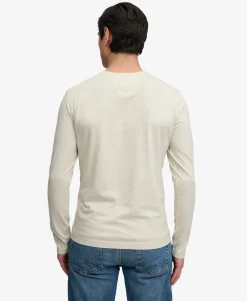Slub Long Sleeve Jersey Henley Top