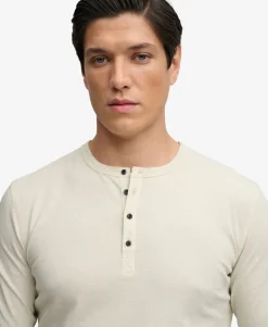Slub Long Sleeve Jersey Henley Top