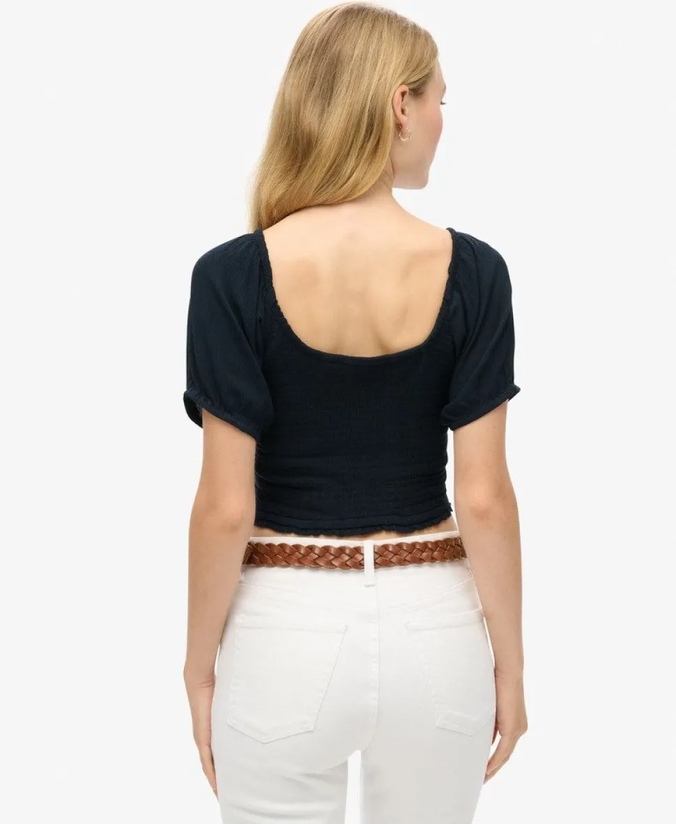 Smocked Woven Top