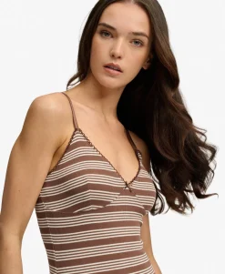Stripe Ribbed Jersey Maxi Dress