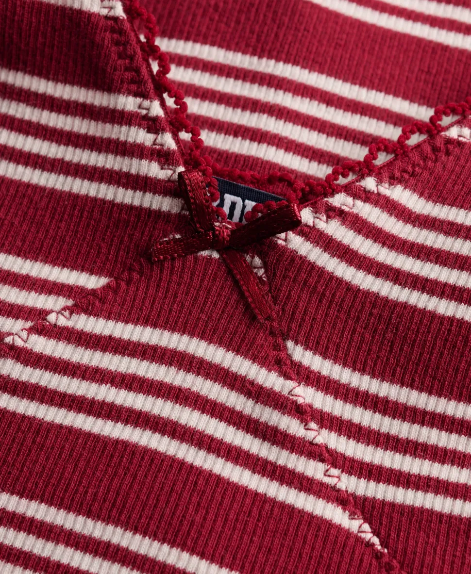 Stripe Ribbed Jersey Maxi Dress