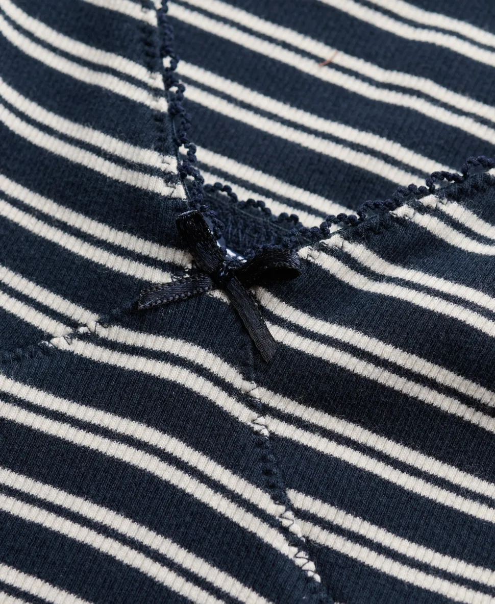 Stripe Ribbed Jersey Maxi Dress