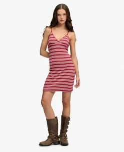 Stripe Ribbed Jersey Mini Dress