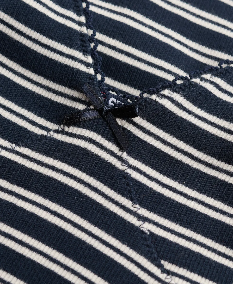 Stripe Ribbed Jersey Mini Dress