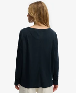 Studios Boat Neck Slub Long Sleeve Top
