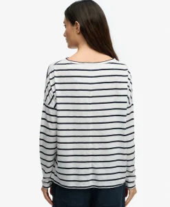 Studios Boat Neck Slub Long Sleeve Top