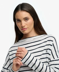Studios Boat Neck Slub Long Sleeve Top