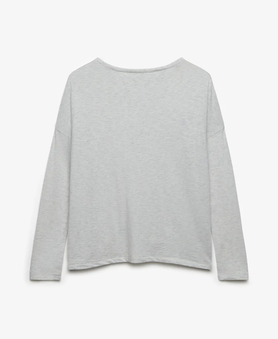 Studios Boat Neck Slub Long Sleeve Top