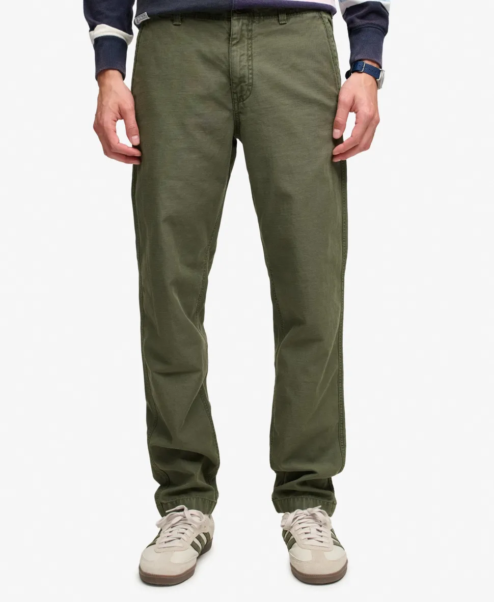 Tapered Washed Chino Trousers