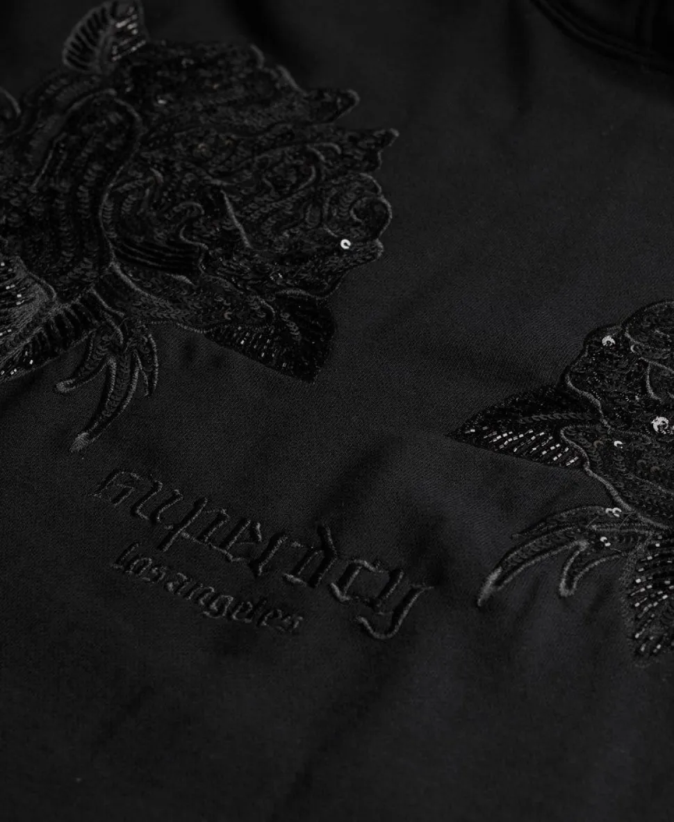 Tattoo Embellished Oversized Hoodie