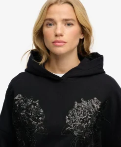 Tattoo Embellished Oversized Hoodie