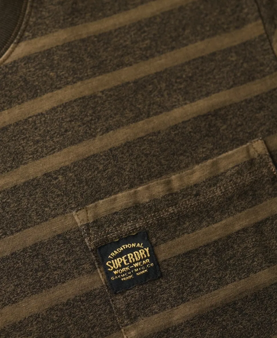 Textured Stripe Pocket T-Shirt