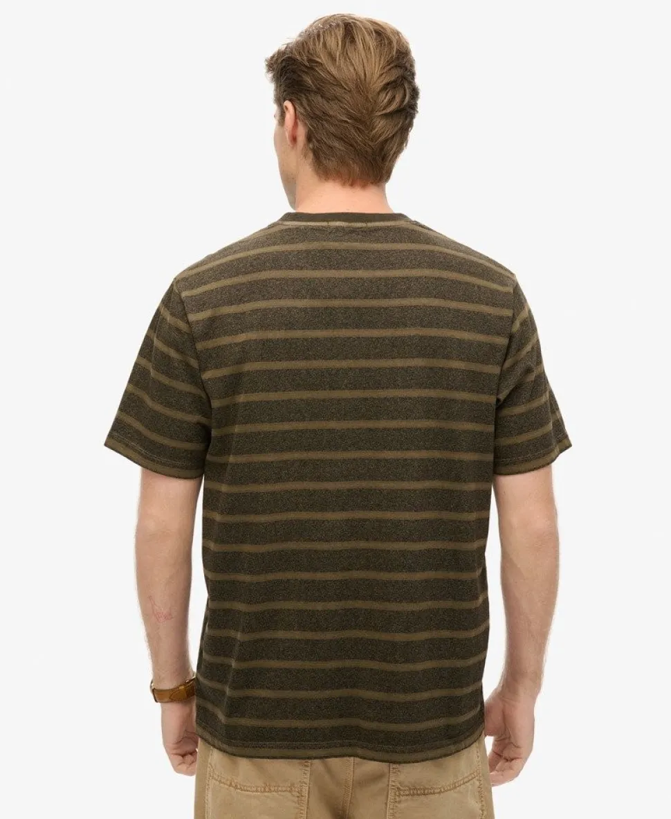 Textured Stripe Pocket T-Shirt