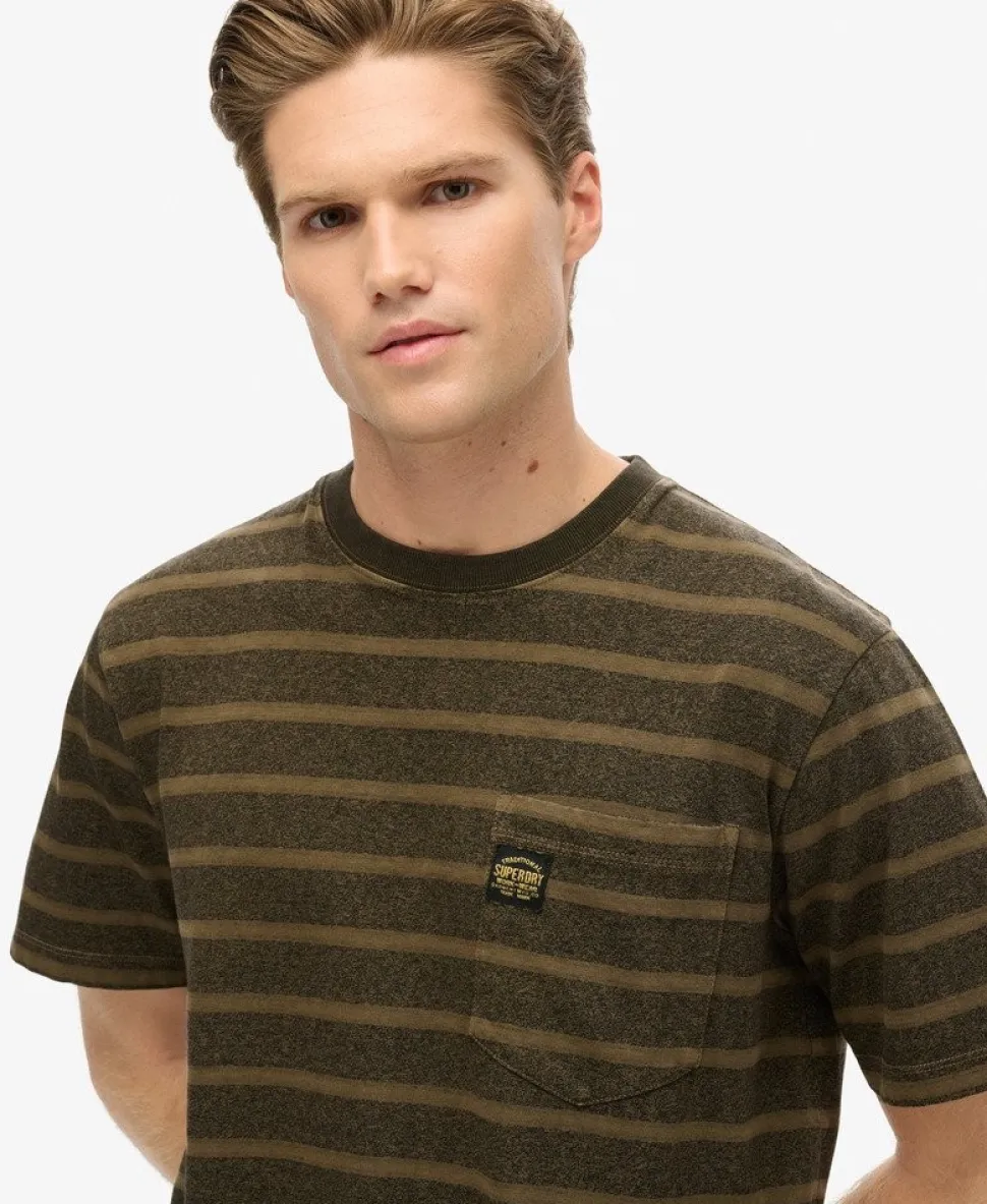 Textured Stripe Pocket T-Shirt