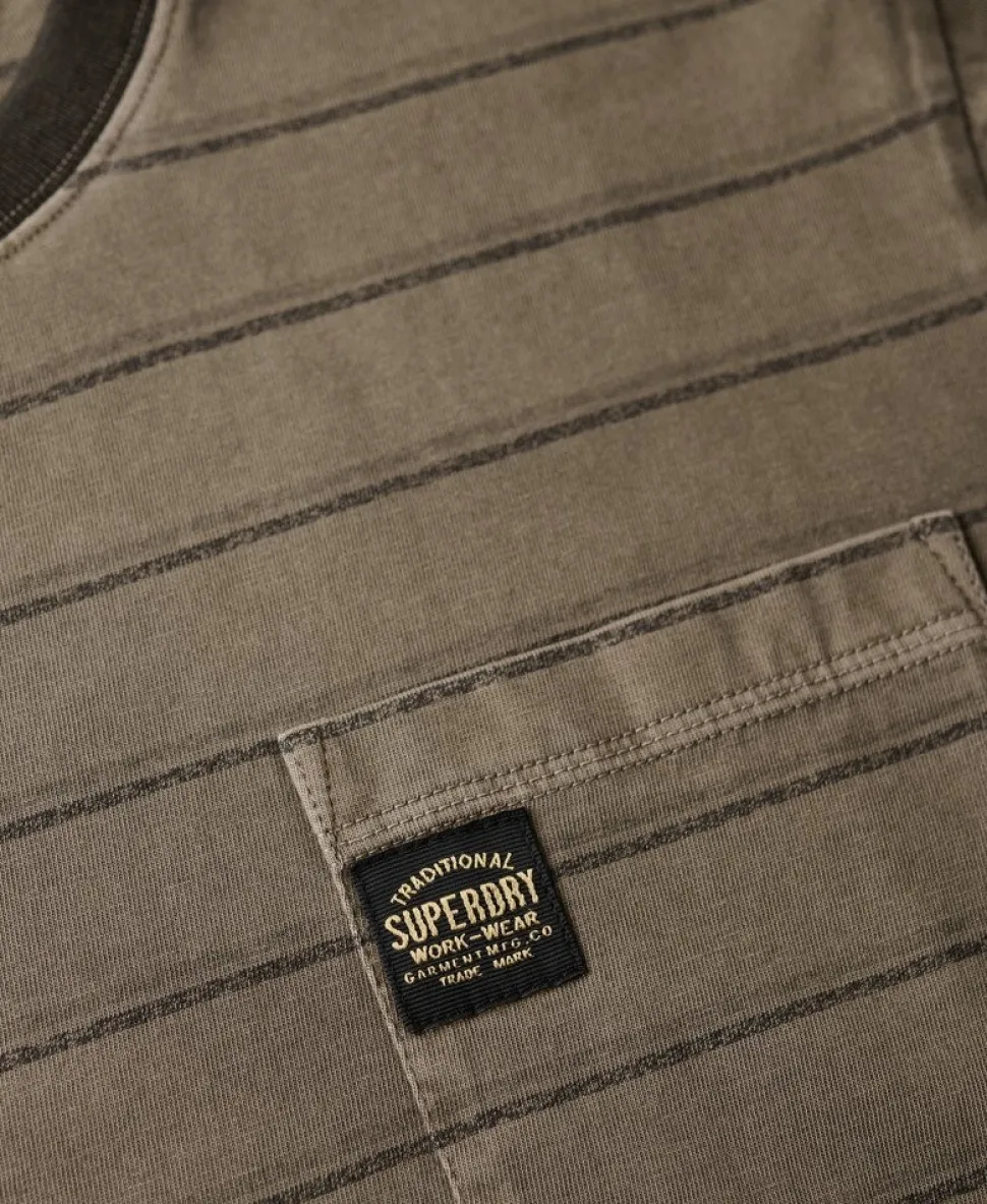 Textured Stripe Pocket T-Shirt