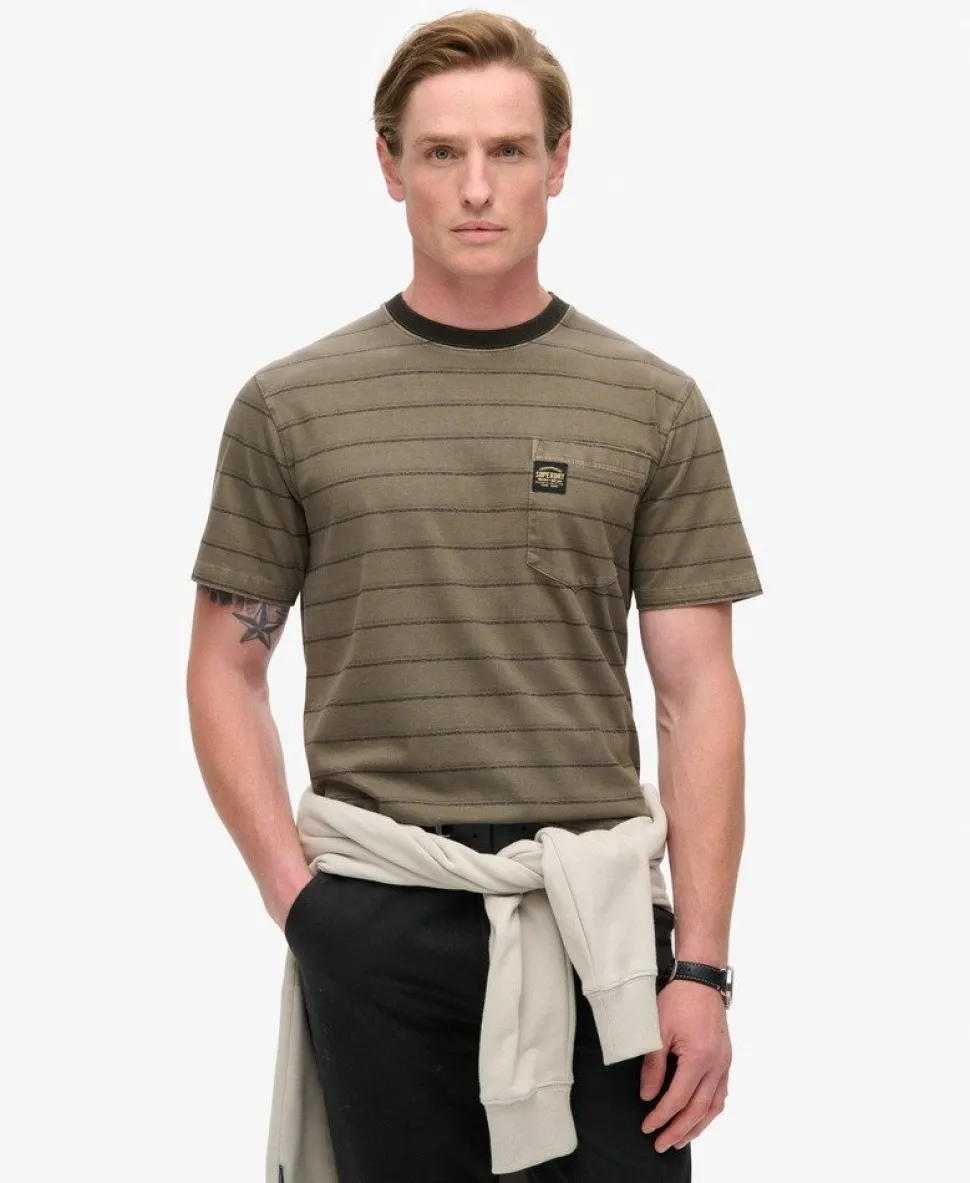 Textured Stripe Pocket T-Shirt