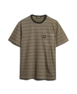 Textured Stripe Pocket T-Shirt
