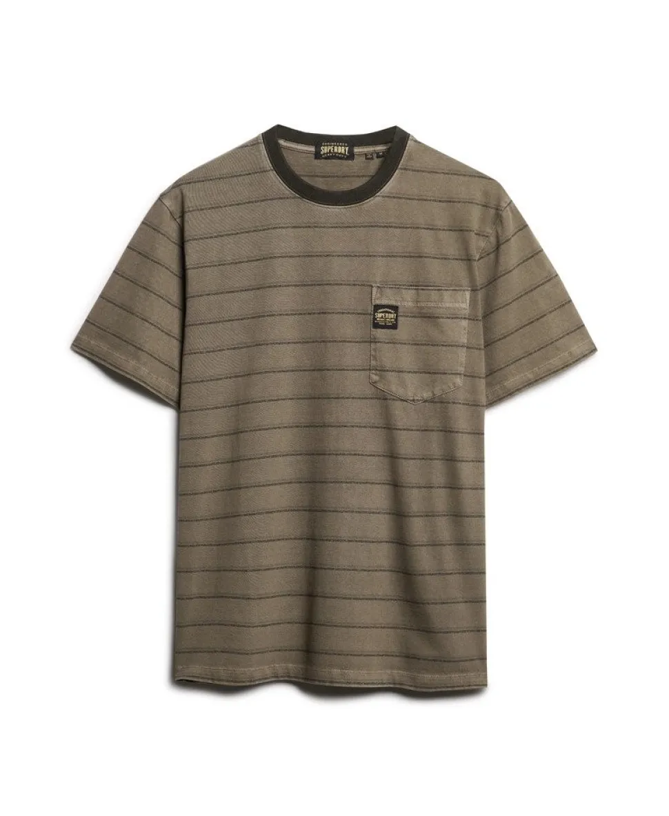 Textured Stripe Pocket T-Shirt