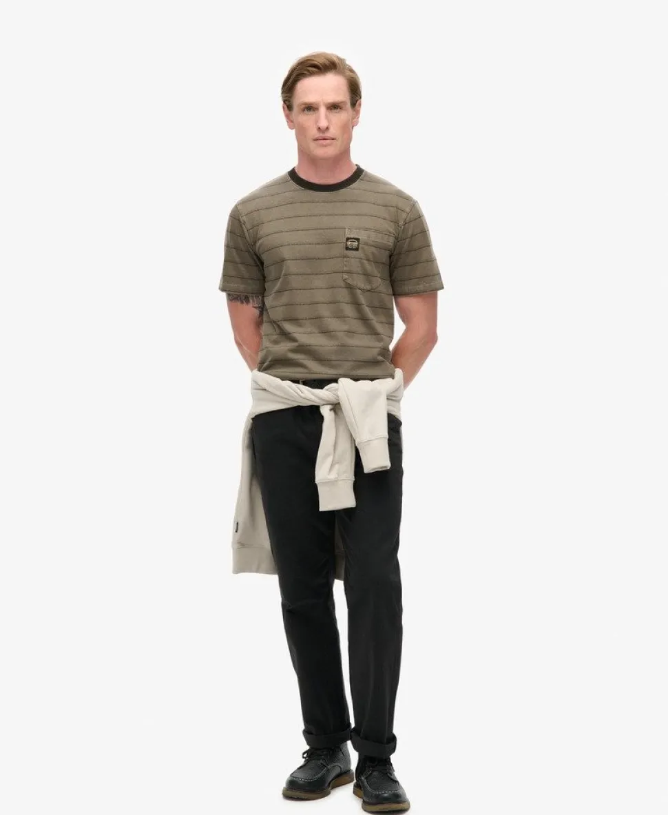 Textured Stripe Pocket T-Shirt
