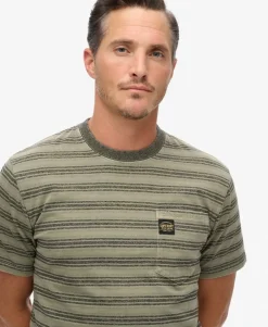 Textured Stripe Pocket T-Shirt