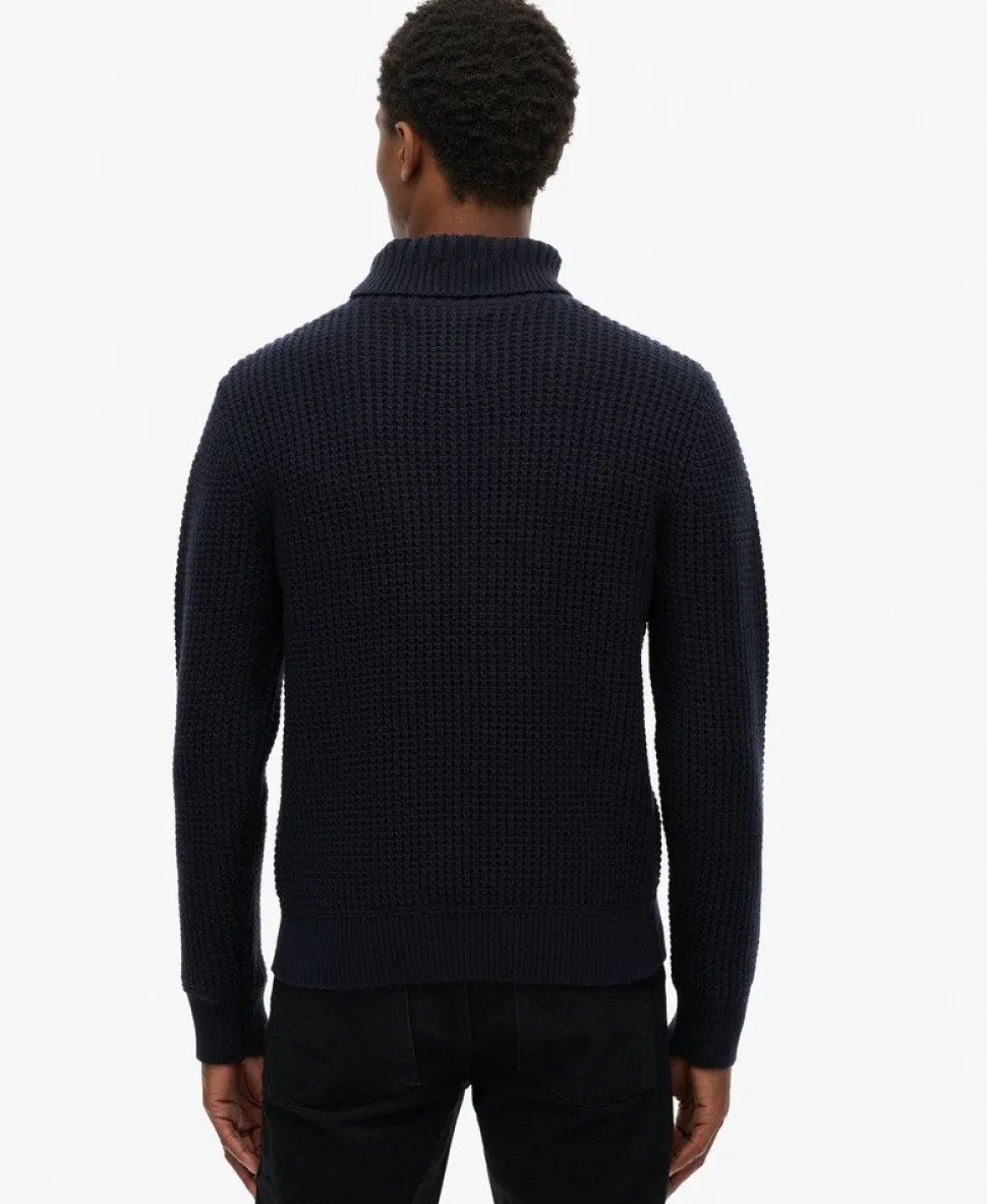 The Merchant Store - Textured Roll Neck Jumper