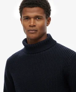The Merchant Store - Textured Roll Neck Jumper