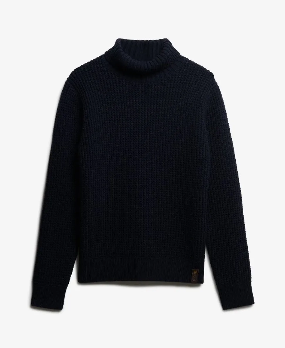 The Merchant Store - Textured Roll Neck Jumper