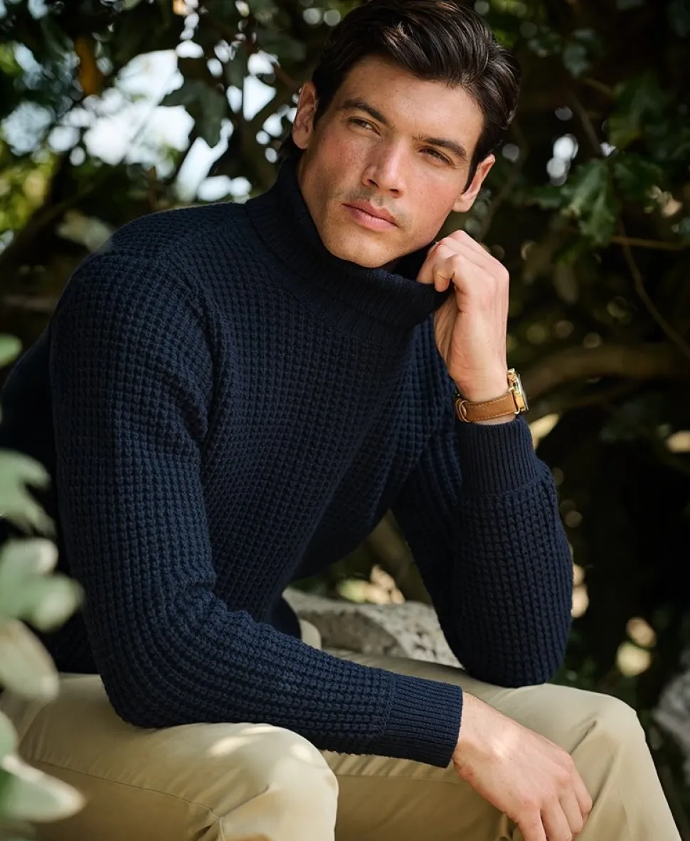 The Merchant Store - Textured Roll Neck Jumper