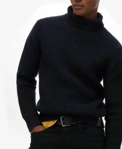 The Merchant Store - Textured Roll Neck Jumper