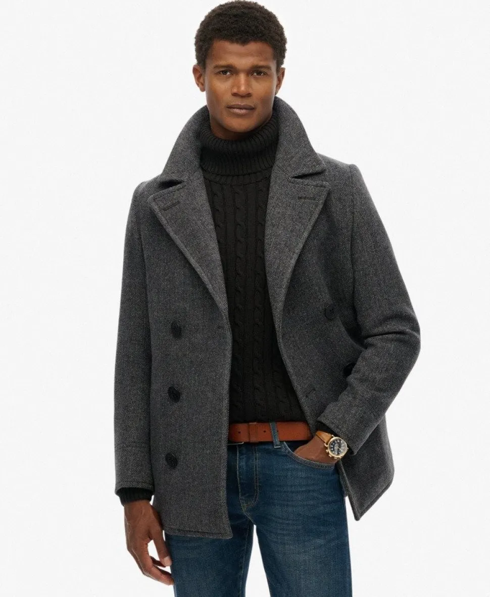 The Merchant Store - Wool Blend Pea Coat