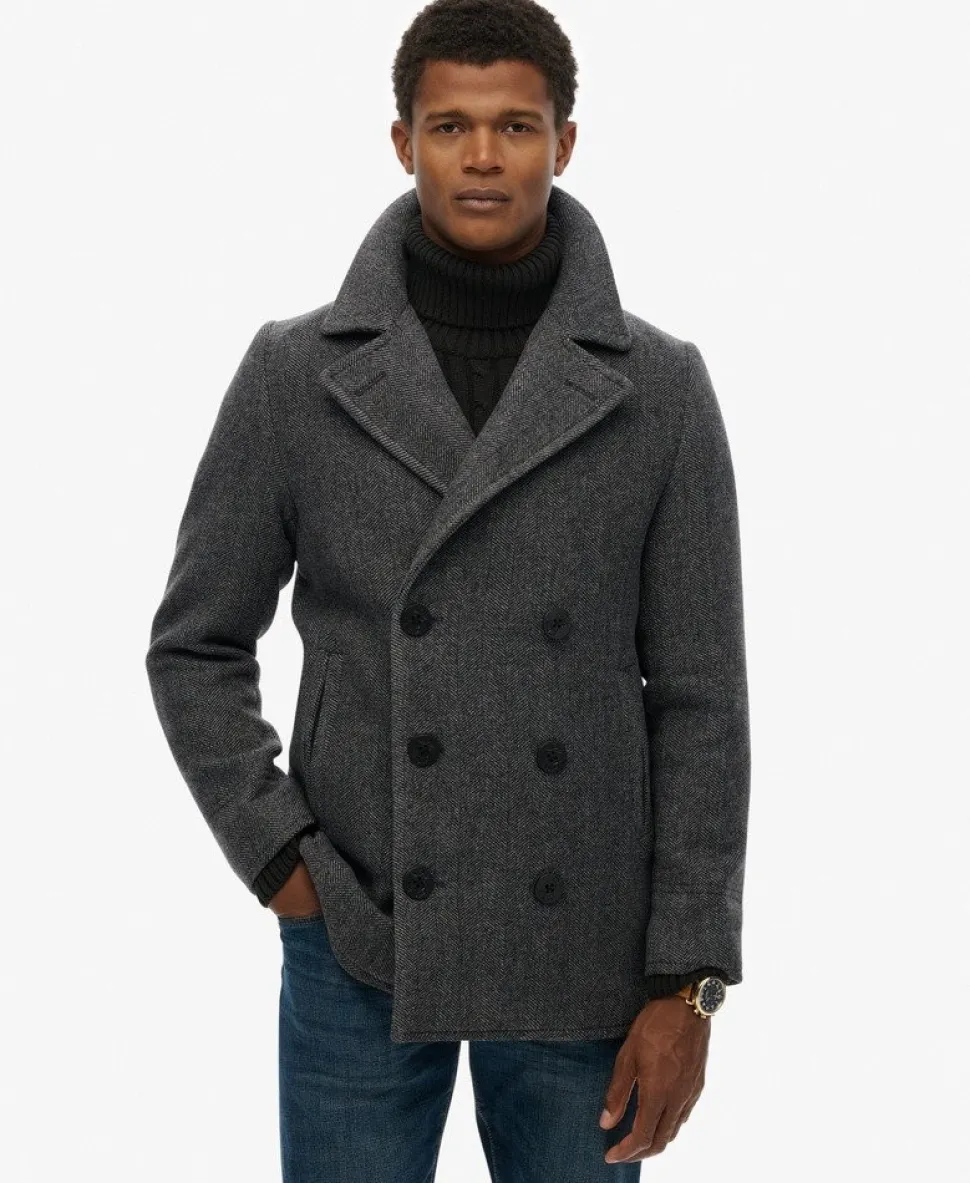 The Merchant Store - Wool Blend Pea Coat
