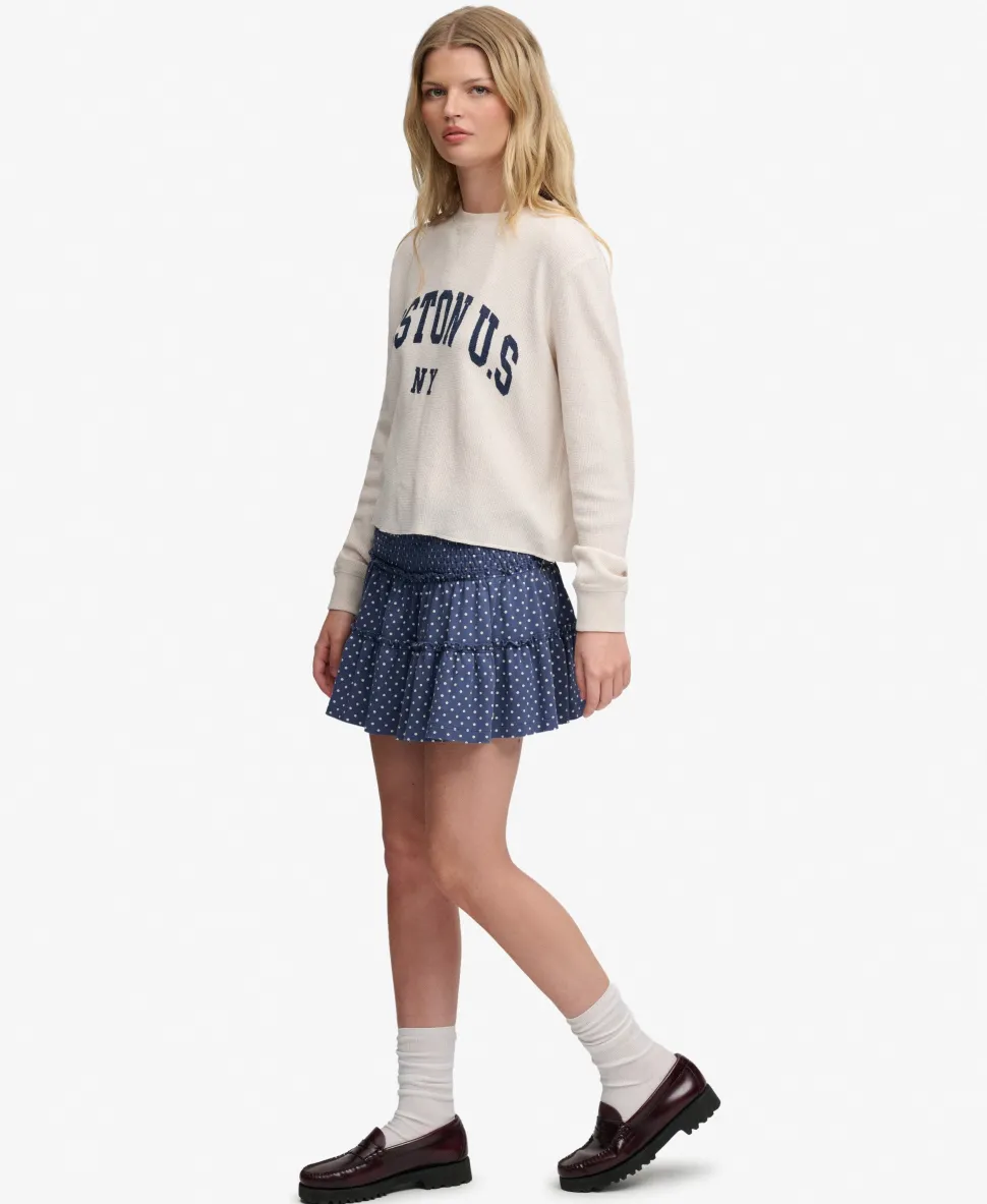 Tiered Jersey Mini Skirt