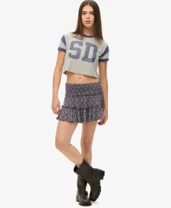 Tiered Jersey Mini Skirt