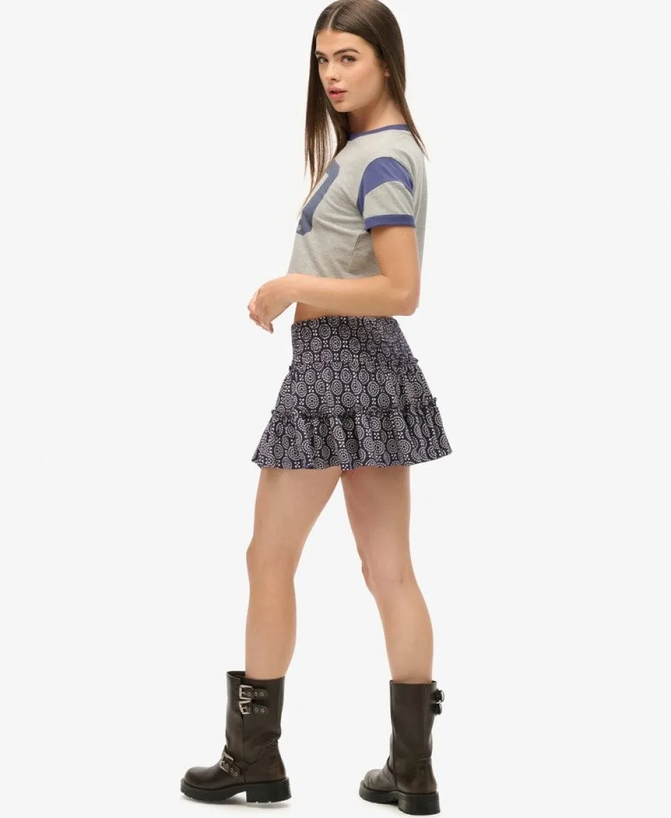 Tiered Jersey Mini Skirt
