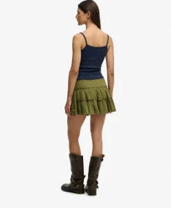 Tiered Jersey Mini Skirt